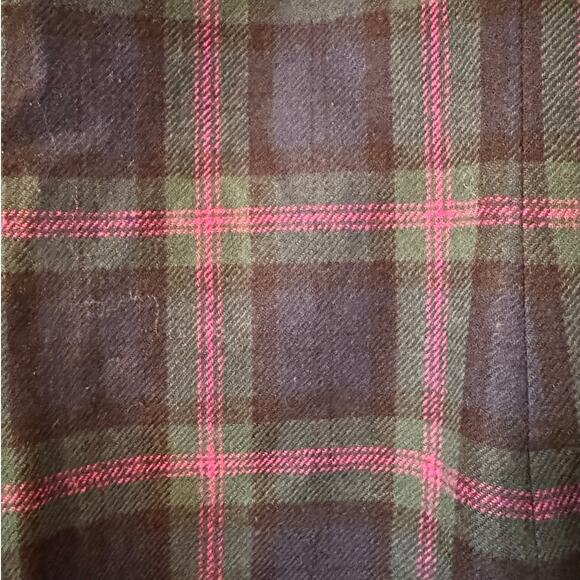 Vintage Plaid Blazer Wool Blend Blue Purple Green Career Jacket - Picture 4 of 9